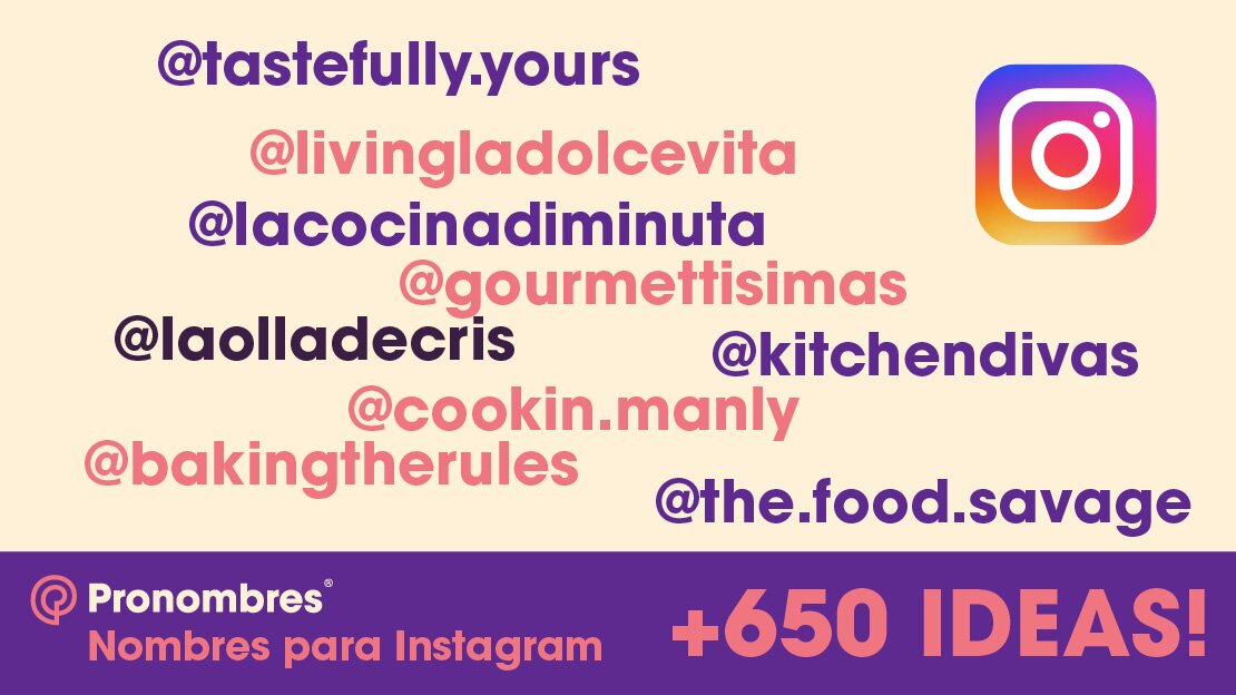 nombres para instagram de cocina
